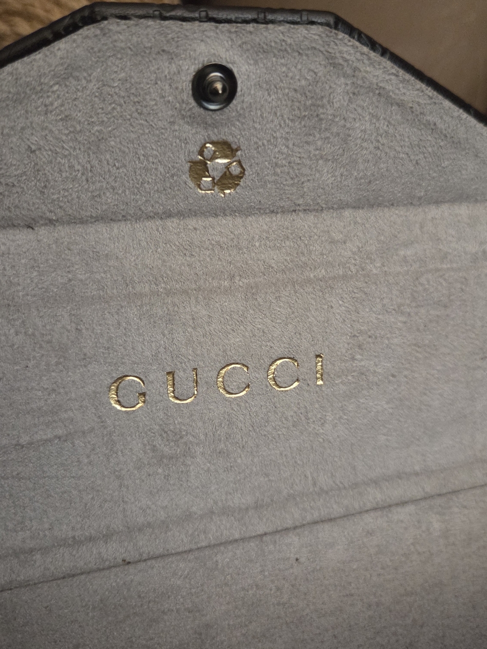 Gucci Brown Micro GG Embossed Eyeglass Sunglasses Case Snap Closure - Picture 4 of 12